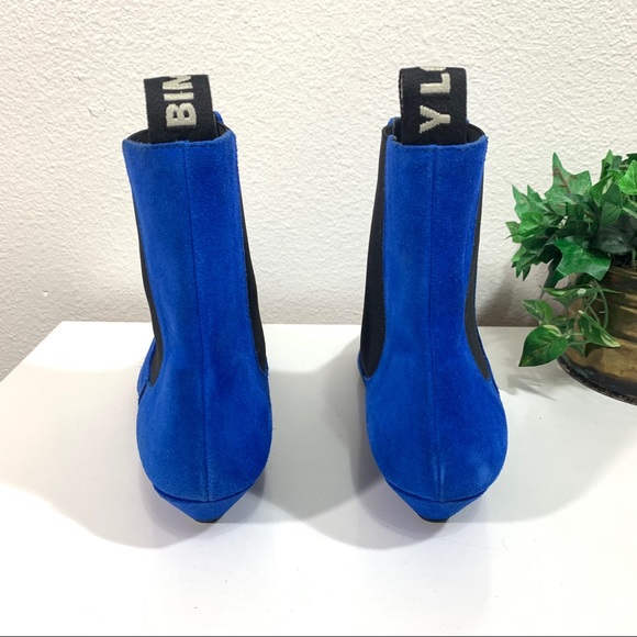 Bimba Y Lola Chelsea Boots Blue Suede Pointed Toe - Picture 4 of 11